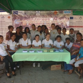 Young volunteers of CEDRU at the stand of the local fair - San Rafael del Sur - Nicaragua